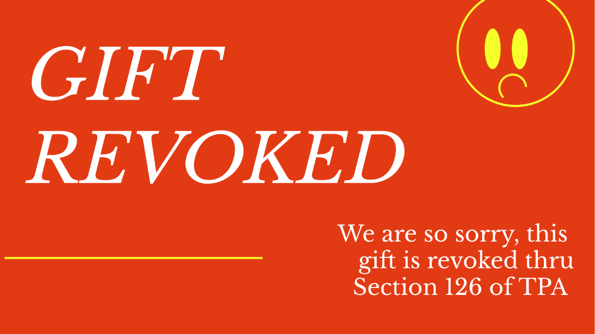 Section 126 of TPA: Revocation of Gift, Legal Insights